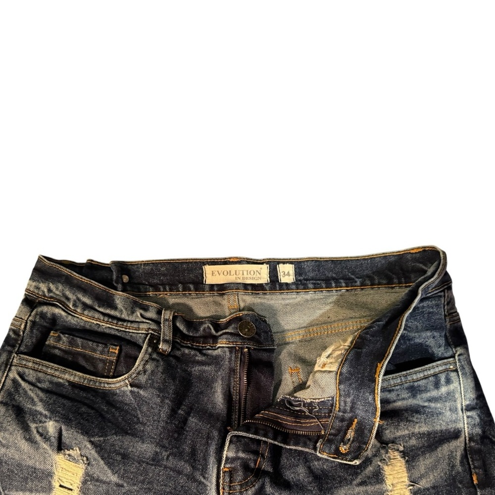 Evolution in Design Men’s Distressed Jeans - Picture 4 of 11